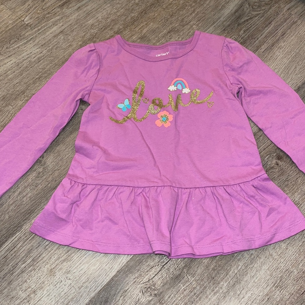 Carter’s long sleeve peplum shirt 4T